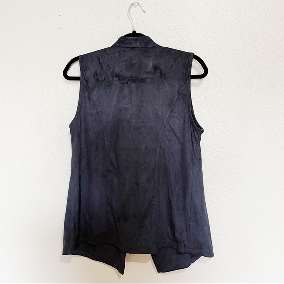 Romeo & Juliet Suede Vest Navy Blue Size Medium - Picture 4 of 7